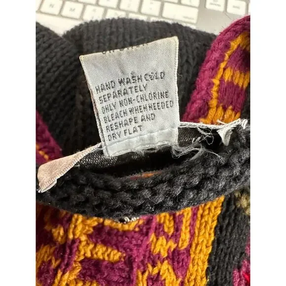 Vintage Sweater 1993 Casual Corner Chunky Cardigan Y2K Floral‎ Ramie Cotton M - Picture 6 of 7